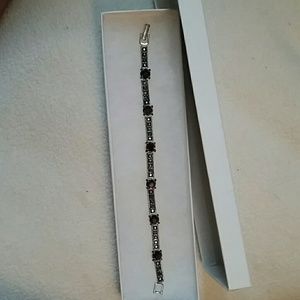 Purple, black and silver bracelet