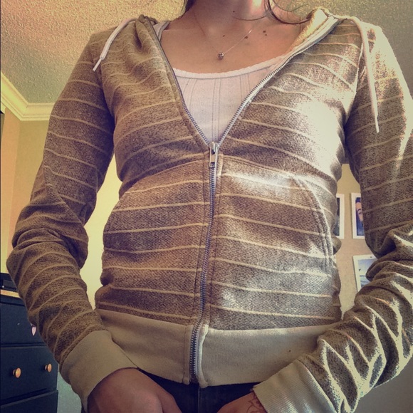 American Apparel Unisex Striped Hoodie Size XS