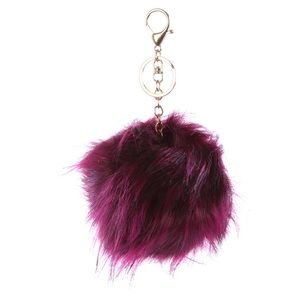 Pom Pom keychain - Wine Red