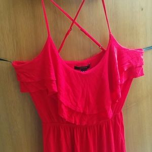 Red Forever 21 Cross-back Maxi Dress