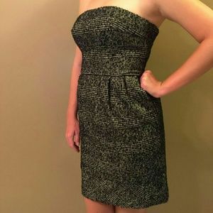 Express Black and White Strapless Dress