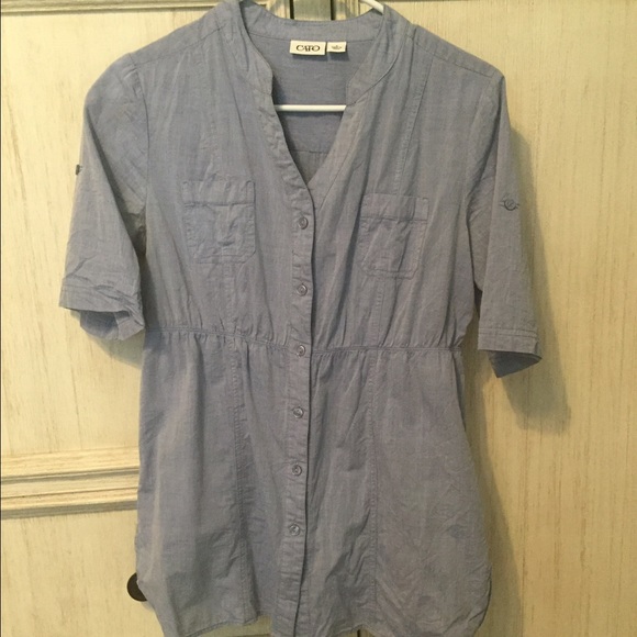 Blue three quarter length top