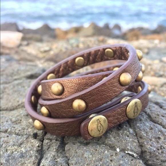 Chloe and Isabel Studded Leather Wrap Bracelet