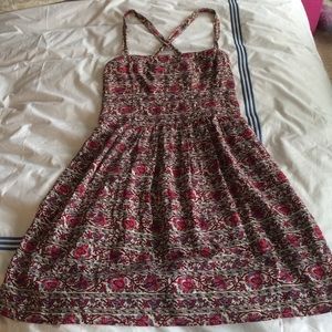 Floral patterned fit and flare dress