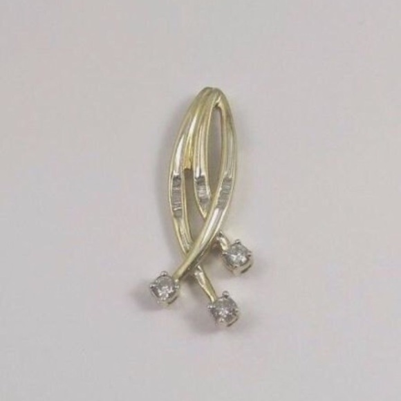 10k Two Tone Gold Journey Diamond Pendant
