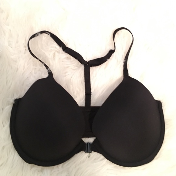 NWOT 34DD front clasp black bra