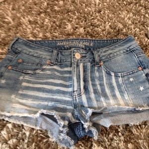 American flag print shorts