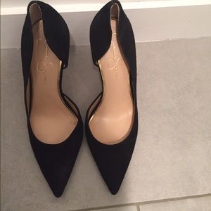 Jessica Simpson Claudette Black Suede Heels