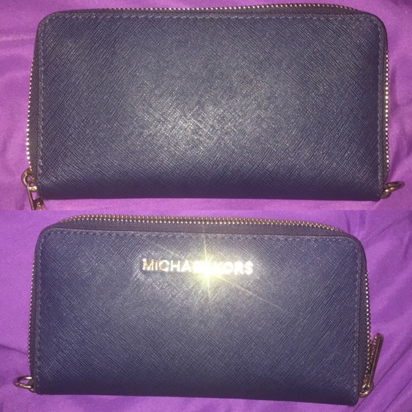Navy blue Michael kors wallet clutch jet set - Picture 3 of 4