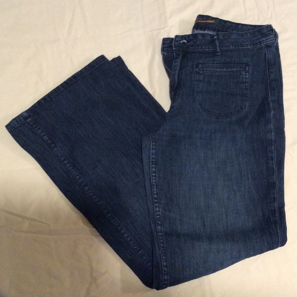 Dark flared leg denim jeans