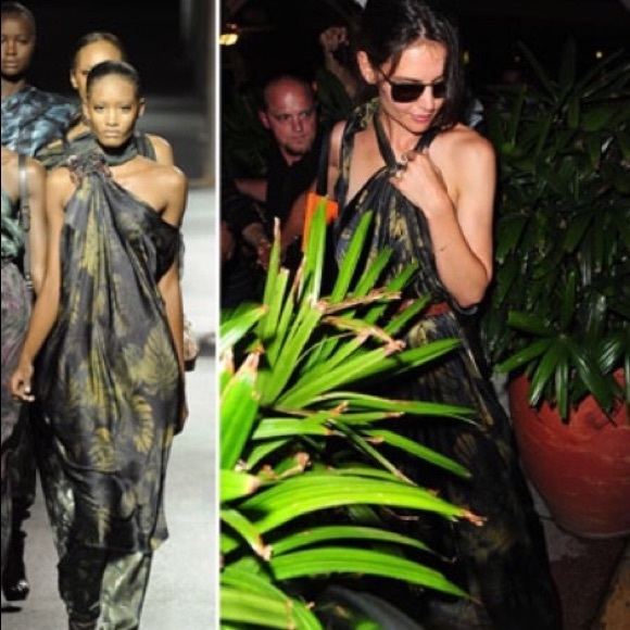 Lanvin silk tropic print maxi
