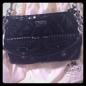 Coach Black Patent 'Liquid Gloss' Crossbody