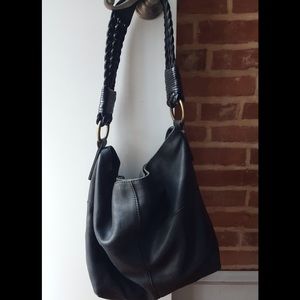 Lucky brand black leather satchel bag