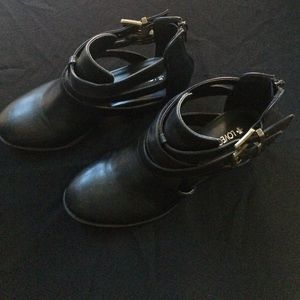 Black Open heeled boots