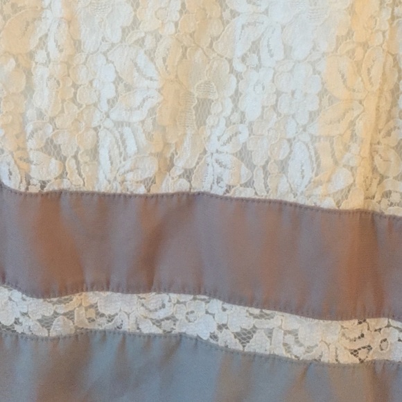 White Lace Dress, with Taupe detailing - Picture 2 of 2