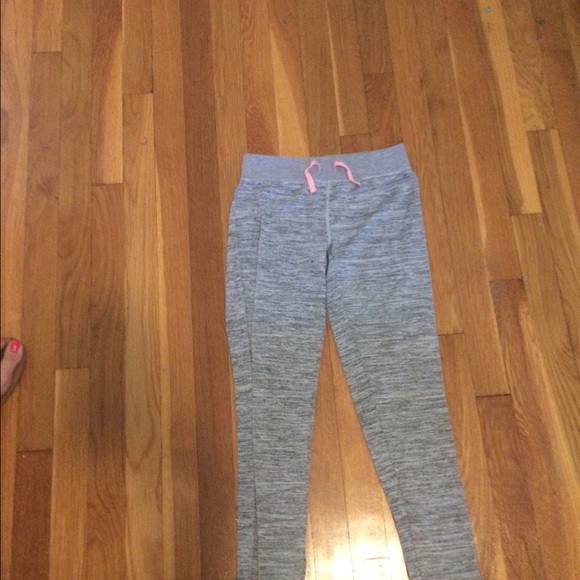 90 degree gray joggers with pink ties - Picture 2 of 4