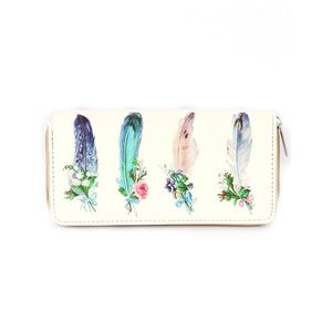 Feather wallet- Watercolor Multicolor