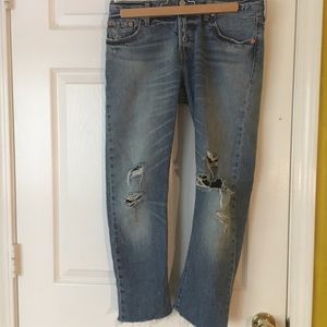 Levi's 501 CT distressed denim
