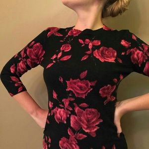 Talbots 100% Wool Rose Sweater