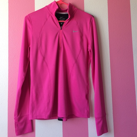Pink nike half zip up