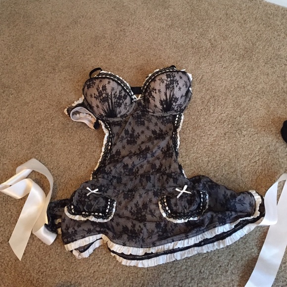 Pink and black lingerie
