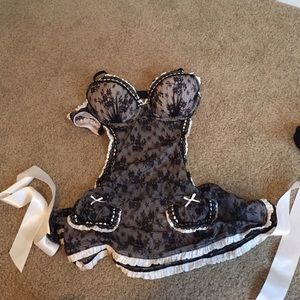 Pink and black lingerie