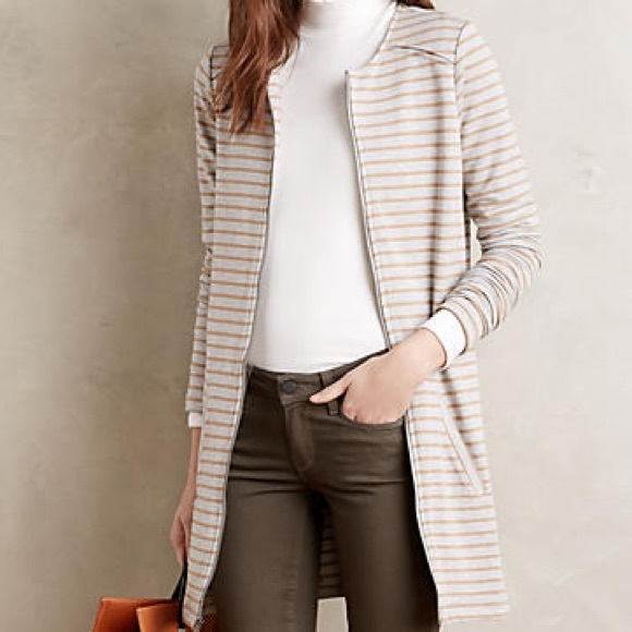 Anthropologie Jackets & Blazers - SOLD Anthropologie NWT French Terry Stripe Dolan