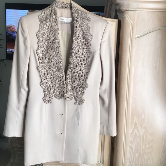 Frank fiore 2 piece outfit beautiful taupe color! - Picture 2 of 3