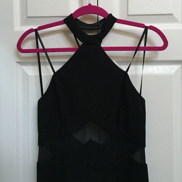 Jill Stuart Black Mesh Detail Gown