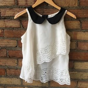 LoLa delicate Peter Pan collar frilly top