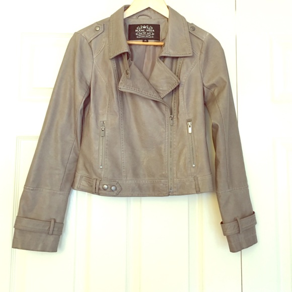 Blanc Noir Faux Leather Jacket