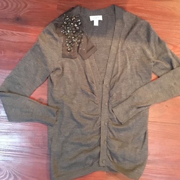 Grey Cardigan with Shoulder Detail