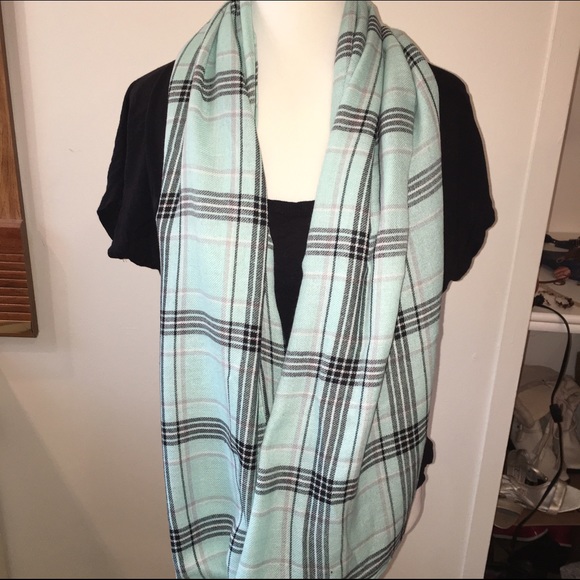 Green Plaid Infinity Scarf
