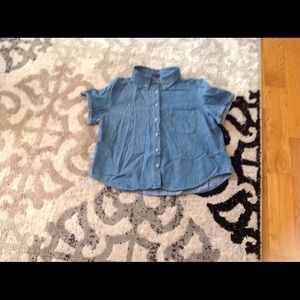 Brandy Melville crop denim shirt- denim