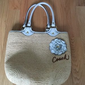 Coach straw bag