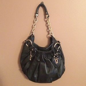 3 pocket soft black leather Juicy Couture handbag
