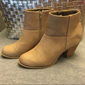 Nude heeled booties