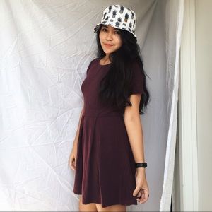 Pull&Bear Maroon Mid-length Dress