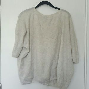 3/4 sleeve baggy cashmere sweater