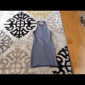 A&F bodycon dress- blue/white