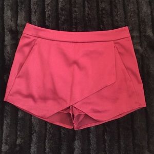 Red polyester skort
