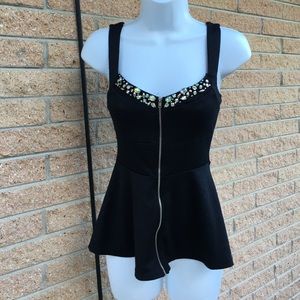 Black peplum tank