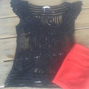 Hoss black lace top