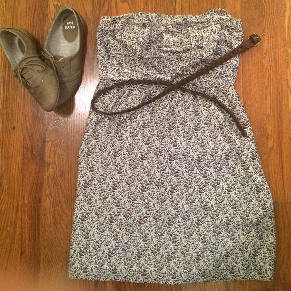 J.Crew Floral Strapless Dress