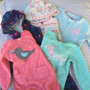 Lot of 5 long sleeve pajamas 18m Carters & OshKosh