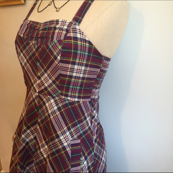💥Kimchi Blue Plaid Criss Cross Pocket Dress - Picture 3 of 4