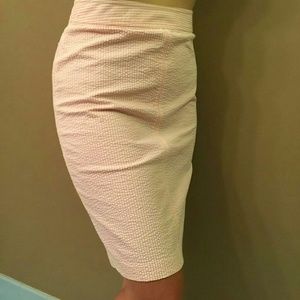 J. Crew Pink and White Skirt