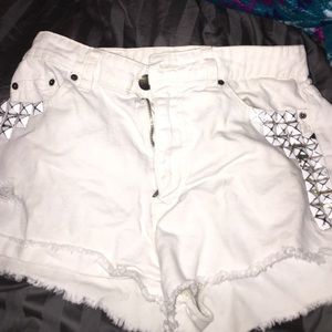 white studded shorts 🌞