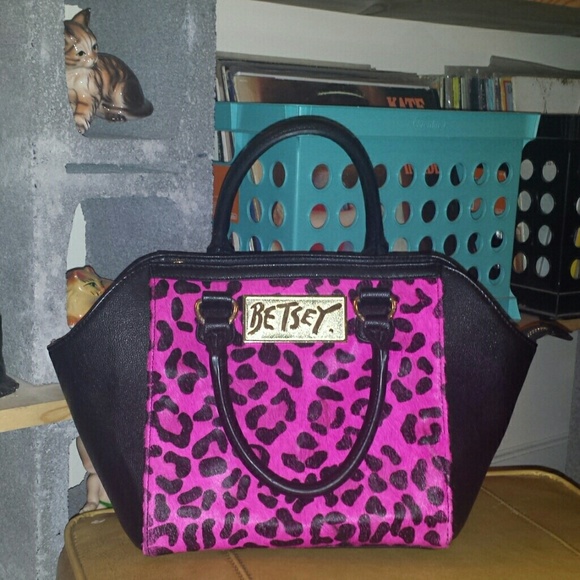 Betsey Johnson Hot Pink Leopard Handbag