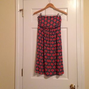 Hourglass Lilly Strapless Geometric Print Dress